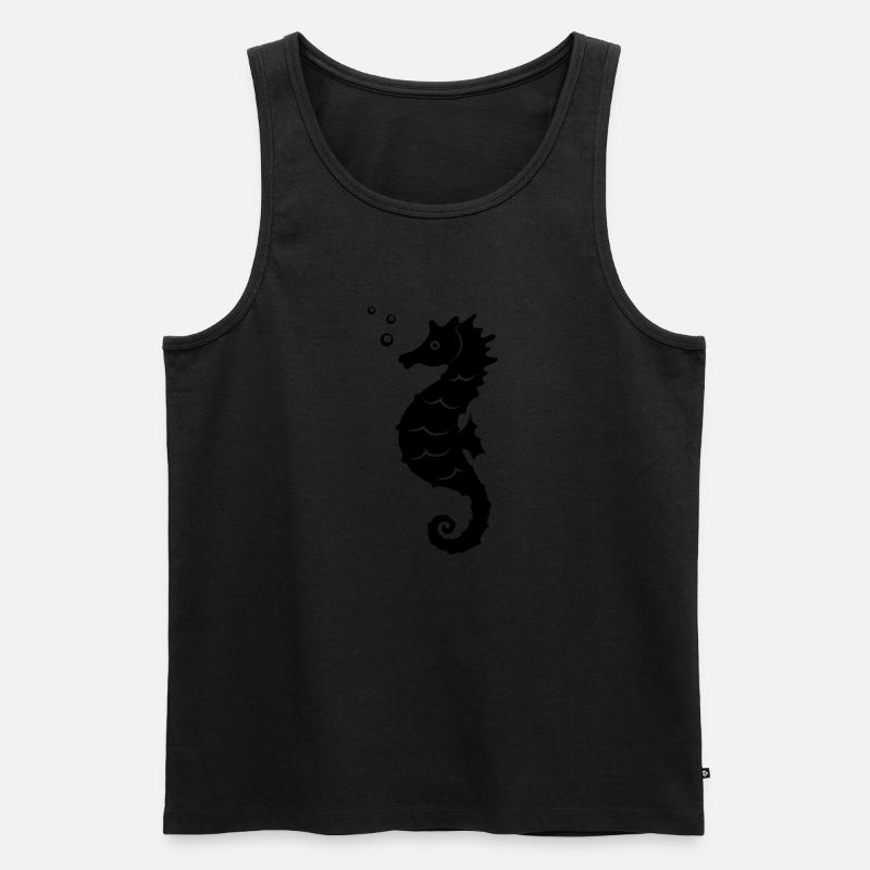 seepferdchen - Männer Premium Bio Tank Top - Schwarz