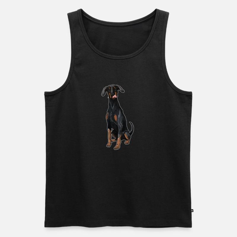 Dobermann - Männer Premium Bio Tank Top - Schwarz