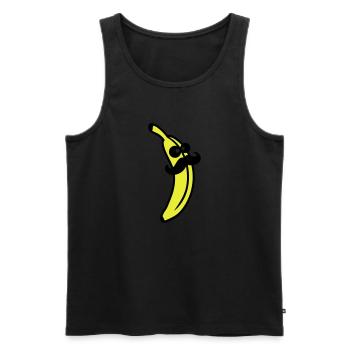 Sir Mustache Banana - Männer Premium Bio Tank Top - Schwarz - Vorne - AI Model Male 178 light (178cm)