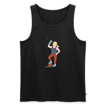 Nicole Michael DIY Gifts and Merchandise - Men's Premium Organic Tank Top - black - Front - AI Model Male 178 light (178cm)