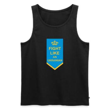 fight like ukrainians Zitat - Männer Premium Bio Tank Top - Schwarz - Vorne - Michal (187cm)