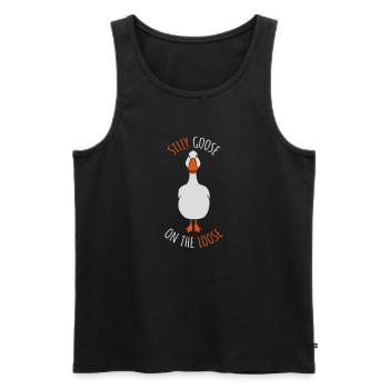 goose on the loose - Männer Premium Bio Tank Top - Schwarz - Vorne - AI Model Male 178 light (178cm)