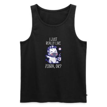 I just really like Zebra ok? Zebra Design - Men's Premium Organic Tank Top - black - Front - AI Model Male 178 light (178cm)