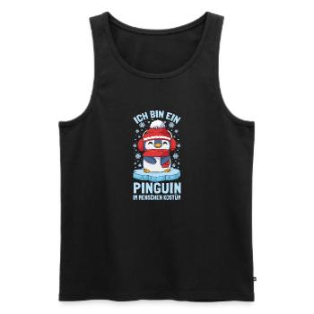 Pinguine Ich Bin Ein Pinguin - Männer Premium Bio Tank Top - Schwarz - Vorne - Michal (187cm)