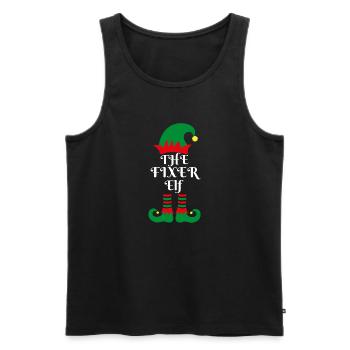 The FIXER ELF Santas Little Helper Christmas gift - Men's Premium Organic Tank Top - black - Front - AI Model Male 178 light (178cm)