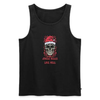 Conception de crâne de Noël : Jingle Bells comme l’enfer - Débardeur bio Premium Homme - noir - Devant - AI Model Male 178 light (178cm)