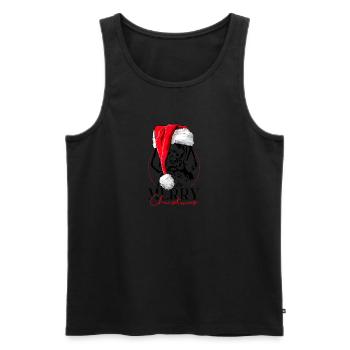 Santa Drahthaar Vizsla Merry Christmas Wilsigns - Männer Premium Bio Tank Top - Schwarz - Vorne - Michal (187cm)