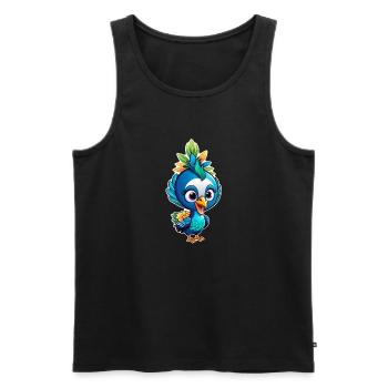 Niedlicher kleiner Pfau - Männer Premium Bio Tank Top - Schwarz - Vorne - AI Model Male 178 light (178cm)