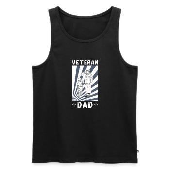 Veteran Dad Papa Vater Vatertag Militär Soldaten - Männer Premium Bio Tank Top - Schwarz - Vorne - Michal (187cm)