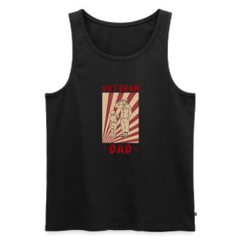 Veteran Dad Papa Vater Vatertag Militär Soldaten - Männer Premium Bio Tank Top - Schwarz - Vorne - Michal (187cm)