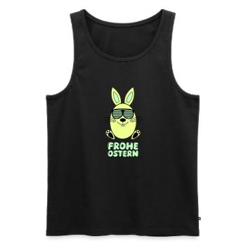 Joyeux lapin de Pâques - Débardeur bio Premium Homme - noir - Devant - Michal (187cm)