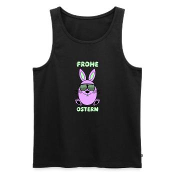 Joyeux lapin de Pâques - Débardeur bio Premium Homme - noir - Devant - Michal (187cm)