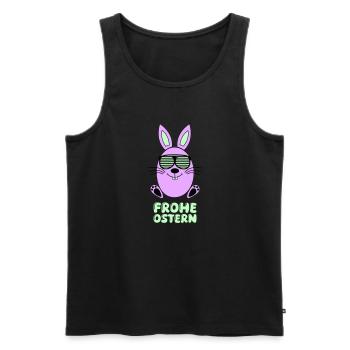 Joyeux lapin de Pâques 1 - Débardeur bio Premium Homme - noir - Devant - Michal (187cm)