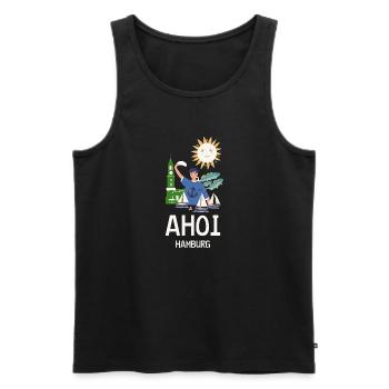 Ahoy Hamburg Illustration - Débardeur bio Premium Homme - noir - Devant - Michal (187cm)