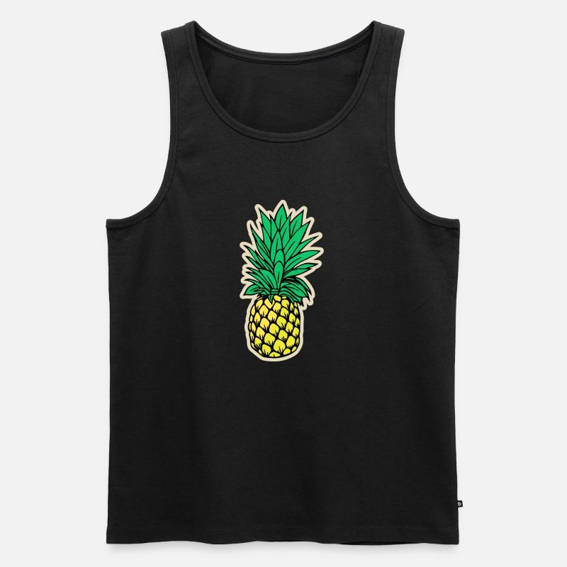 Ananas - Männer Premium Bio Tank Top - Schwarz