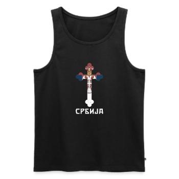 Srbija Serbien Serbe Heimat Balkan Patriotisch Adl - Männer Premium Bio Tank Top - Schwarz - Vorne - Michal (187cm)