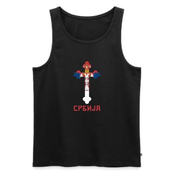 Srbija Serbien Serbe Heimat Balkan Patriotisch Adl - Männer Premium Bio Tank Top - Schwarz - Vorne - Michal (187cm)