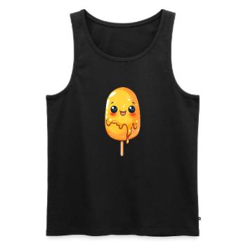 Bande dessinée drôle de chien de maïs - Débardeur bio Premium Homme - noir - Devant - AI Model Male 178 light (178cm)