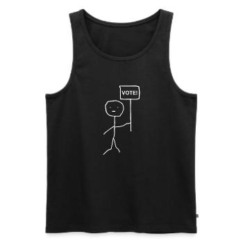 Sélectionner - Français - Débardeur bio Premium Homme - noir - Devant - AI Model Male 178 light (178cm)