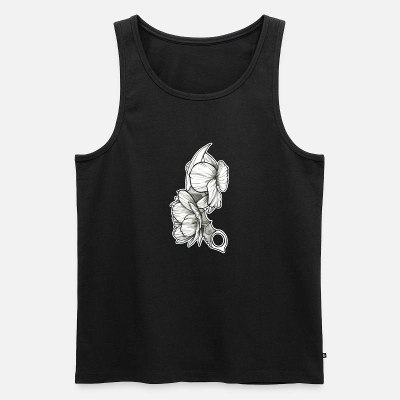 Flower Knife - Männer Premium Bio Tank Top - Schwarz