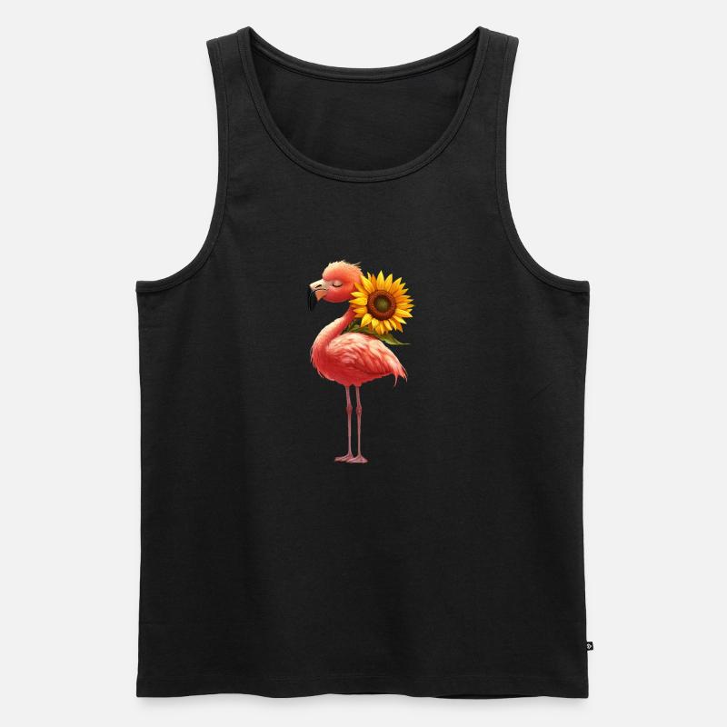 Flamingo - Männer Premium Bio Tank Top - Schwarz
