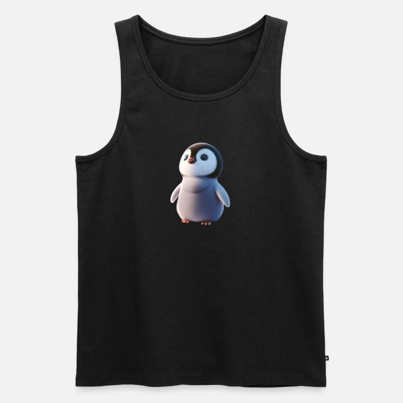 Pinguin - Männer Premium Bio Tank Top - Schwarz