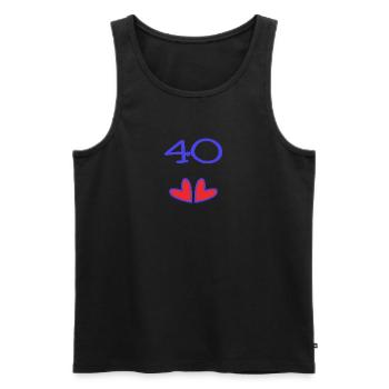 40. 40 YEARS. 40th ANNIVERSARY. 40TH ANNIVERSARY. - Men's Premium Organic Tank Top - black - Front - Michal (187cm)