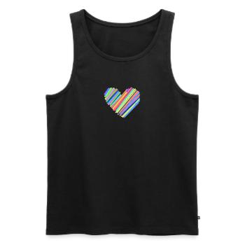 Bunter Herzschlag - Männer Premium Bio Tank Top - Schwarz - Vorne - Michal (187cm)