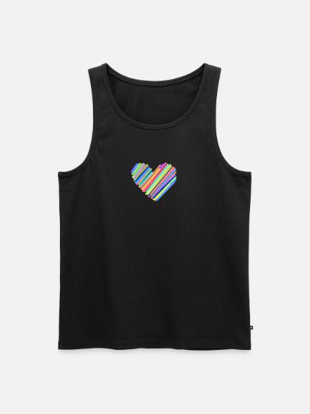 Bunter Herzschlag - Männer Premium Bio Tank Top - Schwarz