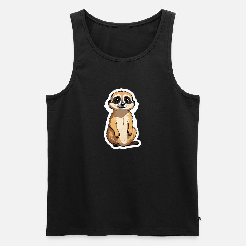 Erdmännchen Niedlich Illustration - Männer Premium Bio Tank Top - Schwarz