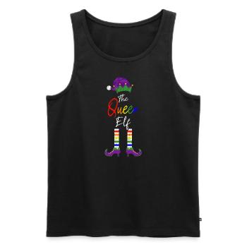 The Queer Elf - Der schwule Weihnachtself - Männer Premium Bio Tank Top - Schwarz - Vorne - Michal (187cm)