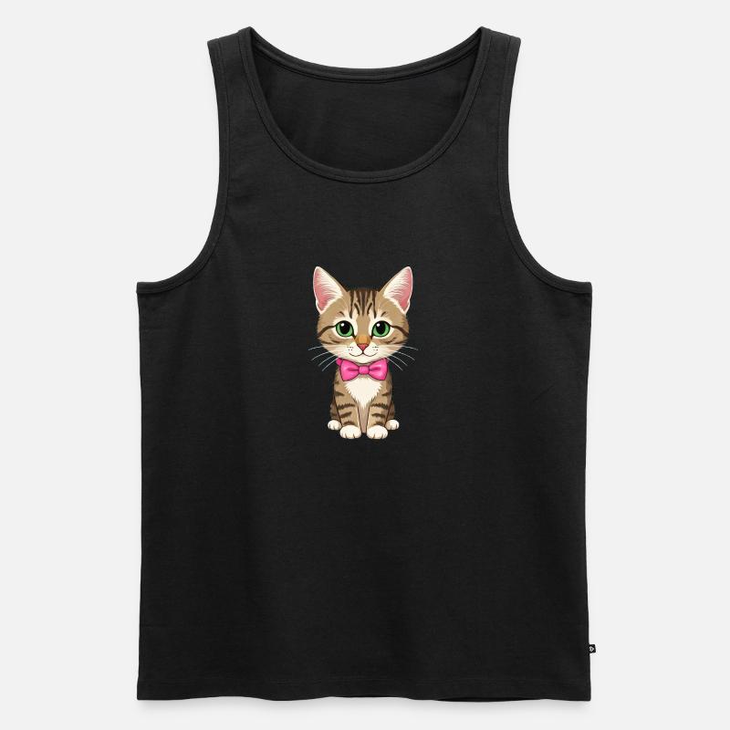 Niedliche Katze - Männer Premium Bio Tank Top - Schwarz