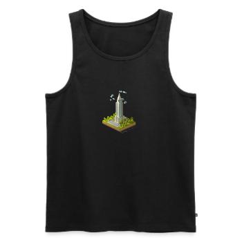 Geometrisches Low-Poly-Empire-Gebäude - Männer Premium Bio Tank Top - Schwarz - Vorne - AI Model Male 178 light (178cm)
