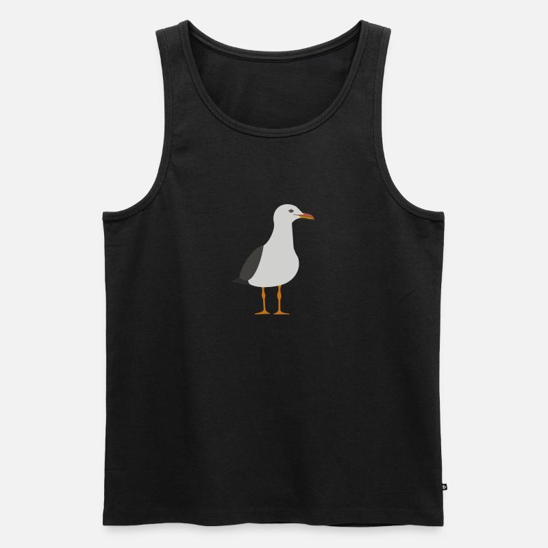Möwe - Männer Premium Bio Tank Top - Schwarz