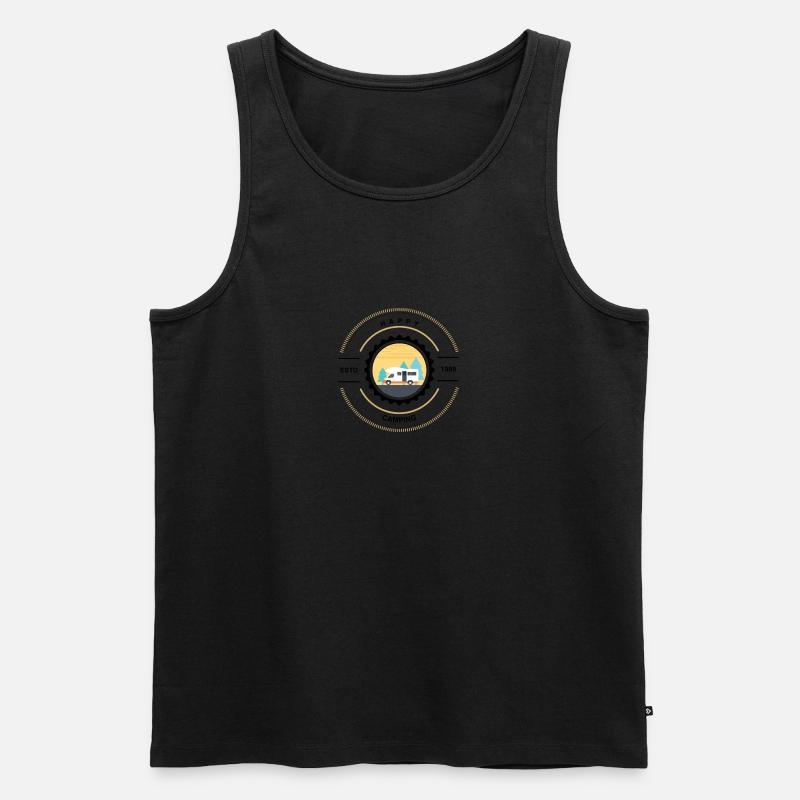 Camping - Männer Premium Bio Tank Top - Schwarz