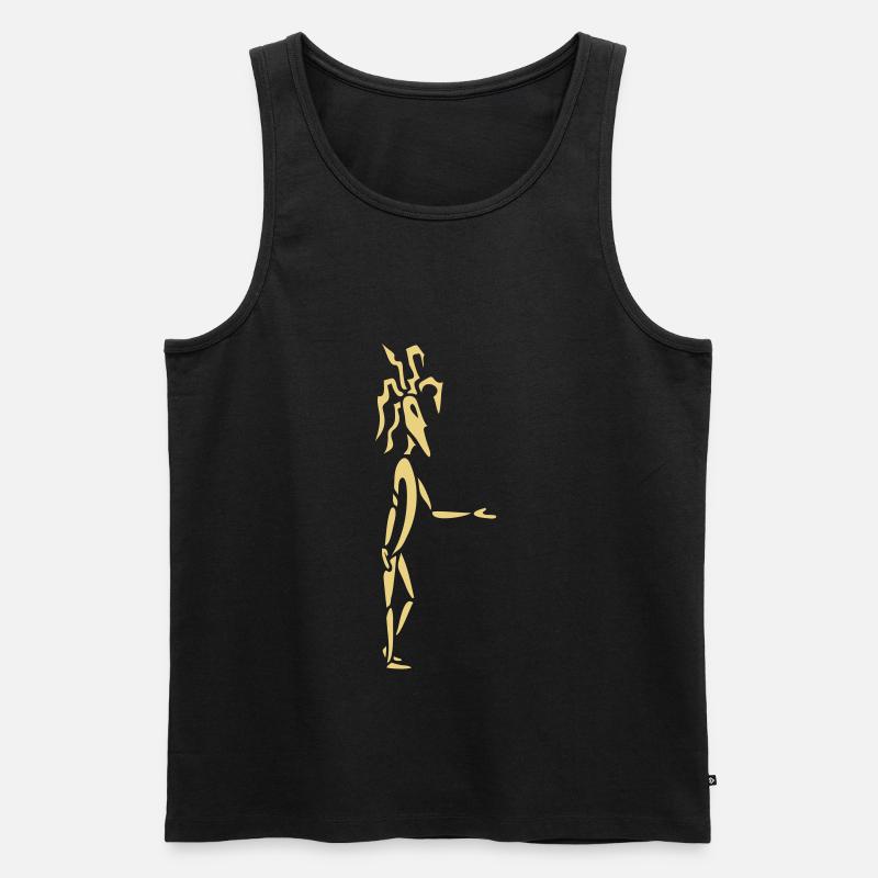 Mann mit Dreadlocks - Männer Premium Bio Tank Top - Schwarz