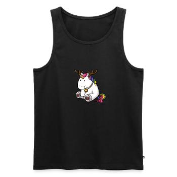 Weihnachts Einhorn - Männer Premium Bio Tank Top - Schwarz - Vorne - AI Model Male 178 light (178cm)