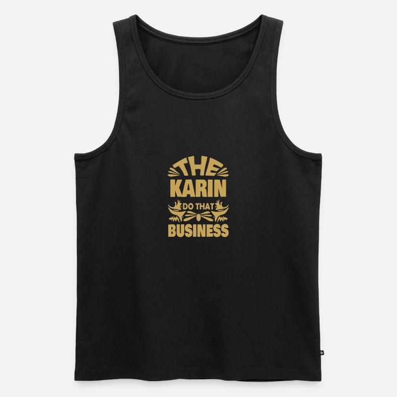 Karin als Name - Männer Premium Bio Tank Top - Schwarz