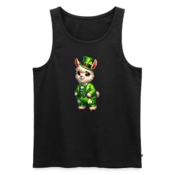 Sweet Llama St. Patrick's Day Cartoon - Men's Premium Organic Tank Top - black - Front - Michal (187cm)