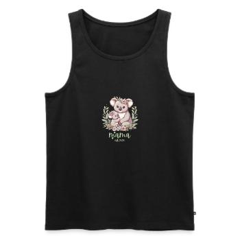 Mama Est. 2024 Koala Cuddle Floral Wreath New Mom - Männer Premium Bio Tank Top - Schwarz - Vorne - Michal (187cm)