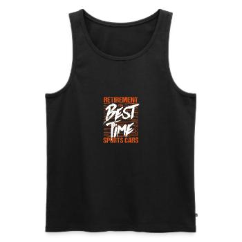 Retirement Is the Best Time for Sports Cars Fun - Men's Premium Organic Tank Top - black - Front - Michal (187cm)