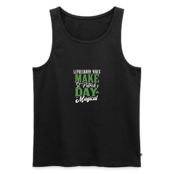 Leprechaun Vibes Make St Patrick's Day Magical - Men's Premium Organic Tank Top - black - Front - Michal (187cm)