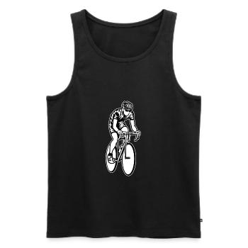 Course / Vélo de course 01_schwarz blanc - Débardeur bio Premium Homme - noir - Devant - Michal (187cm)