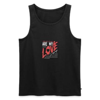 Les nœuds d’ail sont ma déclaration de langage d’amour - Débardeur bio Premium Homme - noir - Devant - Michal (187cm)