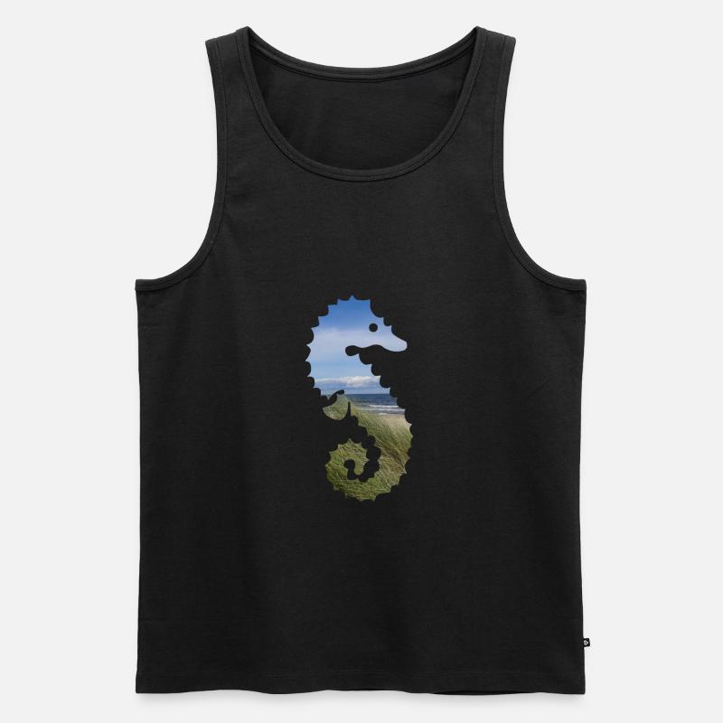 Seepferdchen Ostsee - Männer Premium Bio Tank Top - Schwarz