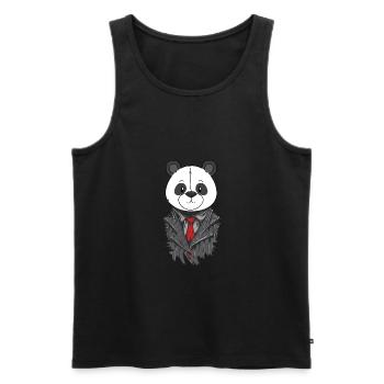 PANDA GANGSTER - Men's Premium Organic Tank Top - black - Front - Michal (187cm)