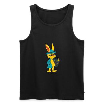 Funny Easter Motifs Easter Easter Eggs - Men's Premium Organic Tank Top - black - Front - AI Model Male 178 light (178cm)