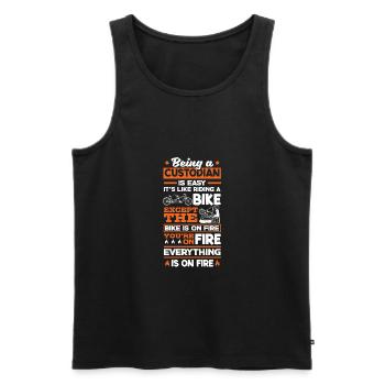 School Custodian Janitor Being A Custodian Is - Men's Premium Organic Tank Top - black - Front - Michal (187cm)