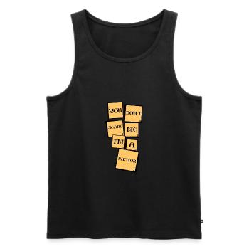 Du machst mir keine Angst, ich bin Pastor - Männer Premium Bio Tank Top - Schwarz - Vorne - Michal (187cm)