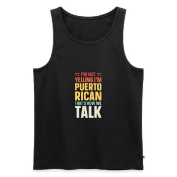 Puerto Rico - Männer Premium Bio Tank Top - Schwarz - Vorne - AI Model Male 178 light (178cm)